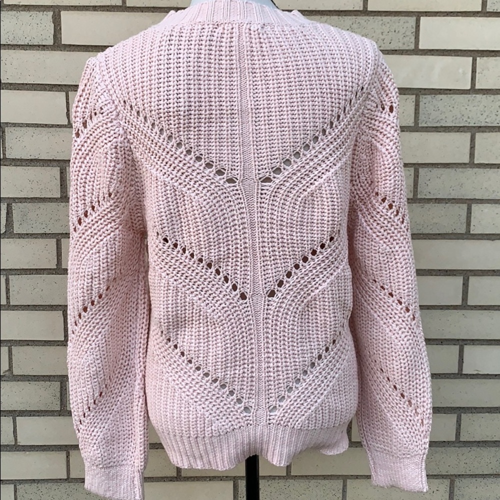 BLUSH PINK CABLE KNIT SWEATER TOP - Picture 4 of 8